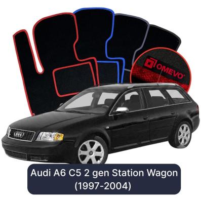 Velours-Autofußmatten OMEVO für Audi A6 C5 2 gen Kombi (1997-2004)