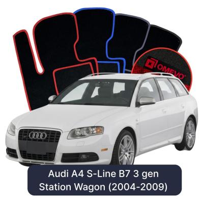Velours-Autofußmatten OMEVO für Audi A4 S-Line B7 3 gen Kombi (2004-2009)