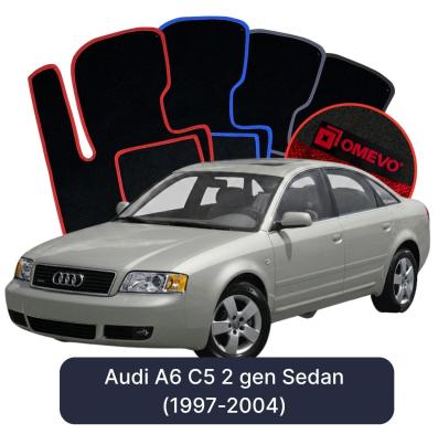 Velours-Autofußmatten OMEVO für Audi A6 C5 2 gen Limousine (1997-2004)