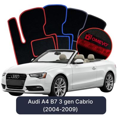 Velours-Autofußmatten OMEVO für Audi A4 B7 3 gen Cabrio (2004-2009)