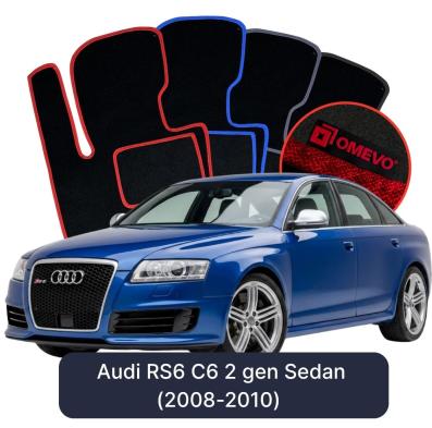 Velours-Autofußmatten OMEVO für Audi RS6 C6 2 gen Sedan (2008-2010)