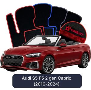 OMEVO Velours-Autofußmatten für Audi S5 F5 2 gen Cabrio (2016-2024)