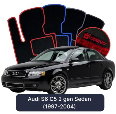 Velours-Autofußmatten OMEVO für Audi S6 C5 2 gen Limousine (1997-2004)