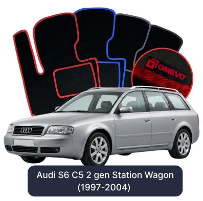 Velours-Autofußmatten OMEVO für Audi S6 C5 2 gen Kombi (1997-2004)