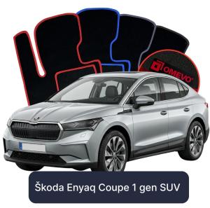 OMEVO Velours-Autofußmatten für Škoda Enyaq Coupe 1 gen SUV (2020-2025)