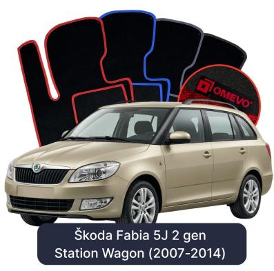 Velours-Autofußmatten OMEVO für Škoda Fabia 5J 2 gen Kombi (2007-2014)