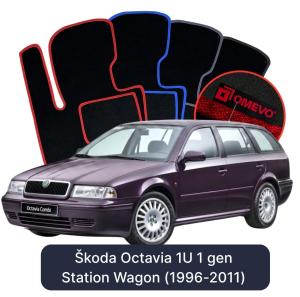 OMEVO Velours-Autofußmatten für Škoda Octavia 1U 1 gen Kombi (1996-2011)