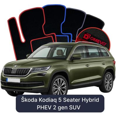 Velours-Autofußmatten OMEVO für Škoda Kodiaq 5-Sitzer Hybrid PHEV 2 gen SUV (2024-2025)