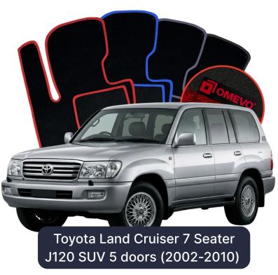 Velours-Autofußmatten OMEVO für Toyota Land Cruiser 7-Sitzer J120 SUV 5 Türer (2002-2010)