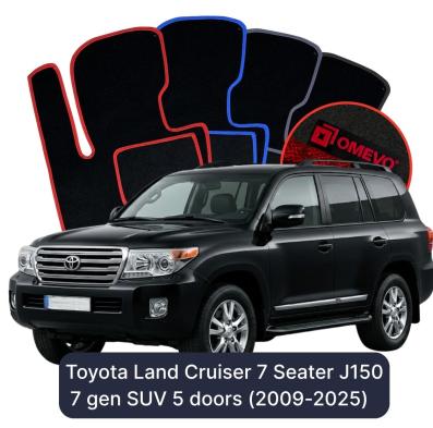 Velours-Autofußmatten OMEVO für Toyota Land Cruiser 7-Sitzer J150 7 gen SUV 5 Türer (2009-2025)