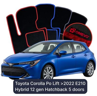 Velours-Autofußmatten OMEVO für Toyota Corolla nach dem Lift (ab 2022) E210 Hybrid 12 gen Kompakt 5 Türer (2018-2025)