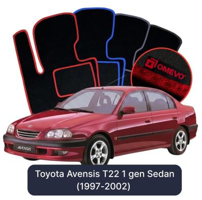Velours-Autofußmatten OMEVO für Toyota Avensis T22 1 gen Limousine (1997-2002)