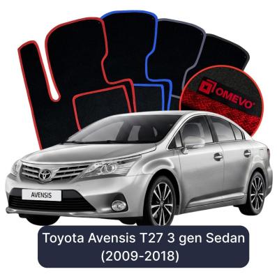 Velours-Autofußmatten OMEVO für Toyota Avensis T27 3 gen Limousine (2009-2018)