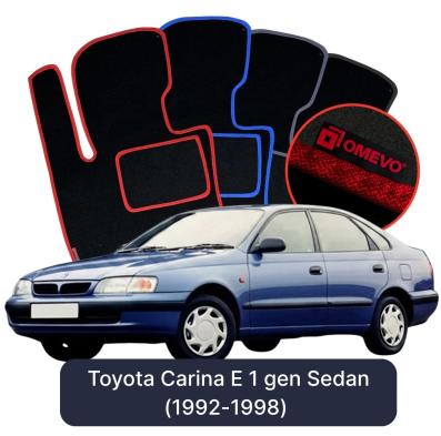 Velours-Autofußmatten OMEVO für Toyota Carina E 1 gen Limousine (1992-1998)