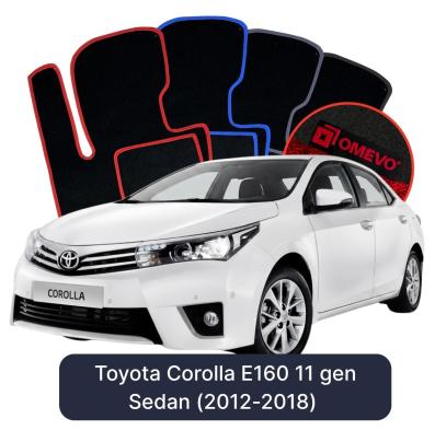 Velours-Autofußmatten OMEVO für Toyota Corolla E160 11 gen Limousine (2012-2018)