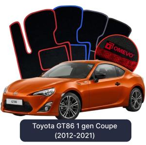 OMEVO Velours-Autofußmatten für Toyota GT86 1 gen Coupe (2012-2021)