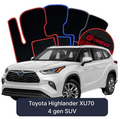 Velours-Autofußmatten OMEVO für Toyota Highlander XU70 4 gen SUV (2019-2025)