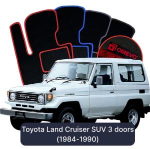 OMEVO Velours-Autofußmatten für Toyota Land Cruiser SUV 3 Türer (1984-1990)