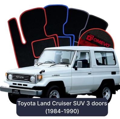 Velours-Autofußmatten OMEVO für Toyota Land Cruiser SUV 3 Türer (1984-1990)