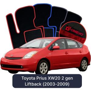 OMEVO Velours-Autofußmatten für Toyota Prius XW20 2 gen Liftback (2003-2009)