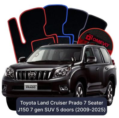 Velours-Autofußmatten OMEVO für Toyota Land Cruiser Prado 7-Sitzer J150 7 gen SUV 5-Türer (2009–2025)