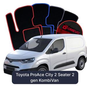 OMEVO Velours-Autofußmatten für Toyota ProAce City 2-Sitzer 2 gen KombiVan (2019-2025)