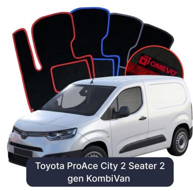 Velours-Autofußmatten OMEVO für Toyota ProAce City 2-Sitzer 2 gen KombiVan (2019-2025)