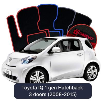 Velours-Autofußmatten OMEVO für Toyota IQ 1 gen Kompakt 3 Türer (2008-2015)