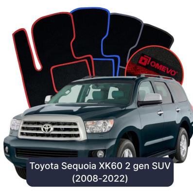 Velours-Autofußmatten OMEVO für Toyota Sequoia XK60 2 gen SUV (2008-2022)