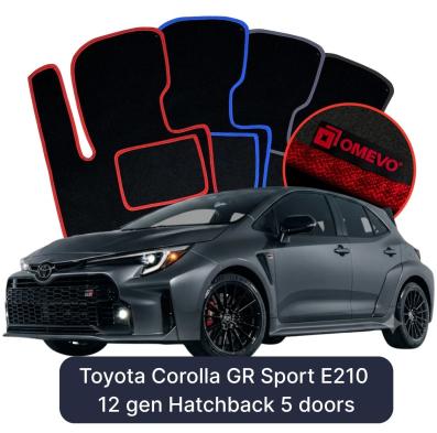 Velours-Autofußmatten OMEVO für Toyota Corolla GR Sport E210 12 gen Schrägheck 5-Türer (2018-2025)