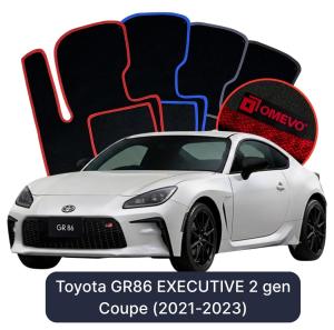 OMEVO Velours-Autofußmatten für Toyota GR86 EXECUTIVE 2 gen Coupe (2021-2023)