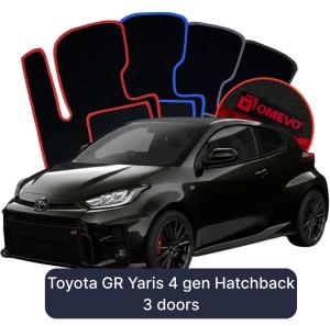 OMEVO Velours-Autofußmatten für Toyota GR Yaris 4 gen Kompakt 3 Türer (2020-2024)