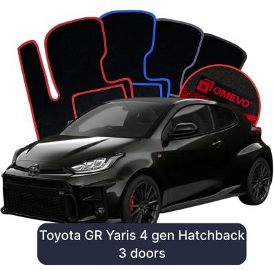 Velours-Autofußmatten OMEVO für Toyota GR Yaris 4 gen Kompakt 3 Türer (2020-2024)