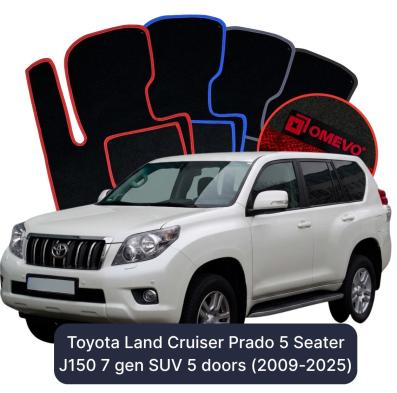 Velours-Autofußmatten OMEVO für Toyota Land Cruiser Prado 5-Sitzer J150 7 gen SUV 5 Türer (2009-2025)