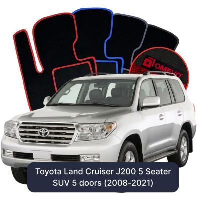 Velours-Autofußmatten OMEVO für Toyota Land Cruiser 5-Sitzer J200 SUV 5 Türer (2008-2021)