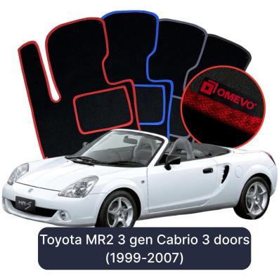 Velours-Autofußmatten OMEVO für Toyota MR2 3 gen Cabrio 3 Türer (1999-2007)