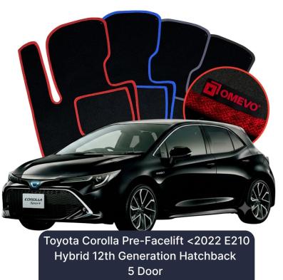 Velours-Autofußmatten OMEVO für Toyota Corolla Pre-Lifting (bis 2022) E210 Hybrid 12 gen Kompakt 5 Türer (2018-2024)
