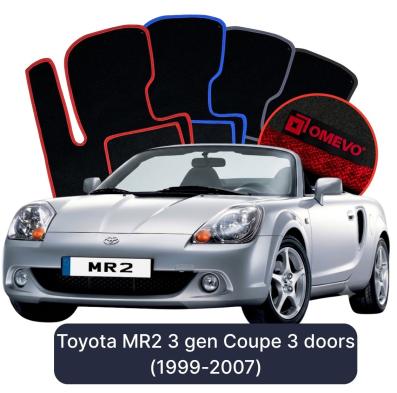 Velours-Autofußmatten OMEVO für Toyota MR2 3 gen Coupe 3 Türer (1999-2007)