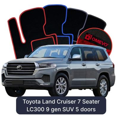 Velours-Autofußmatten OMEVO für Toyota Land Cruiser 7-Sitzer LC300 9 gen SUV 5 Türer (2021-2025)