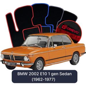 OMEVO Velours-Autofußmatten für BMW 2002 E10 1 gen Limousine (1962-1977)