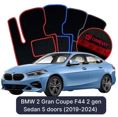 Velours-Autofußmatten OMEVO für BMW 2 Gran Coupe F44 2 gen Limousine 5 Türer (2019-2024)