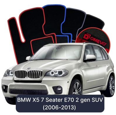 Velours-Autofußmatten OMEVO für BMW X5 7 - sitzer E70 2 gen SUV (2006-2013)