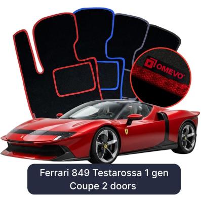 Velours-Autofußmatten OMEVO für Ferrari 849 Testarossa 1 gen Coupe 2 Türer (2025-2026)