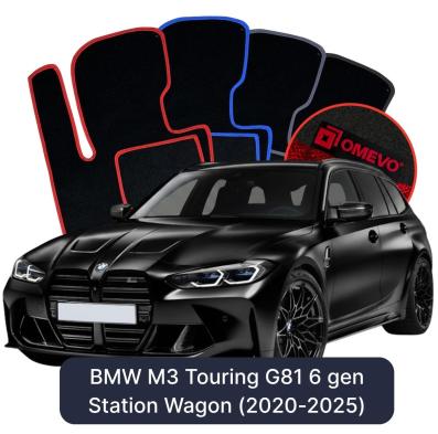 Velours-Autofußmatten OMEVO für BMW M3 Touring G81 6 gen Kombi (2020-2025)
