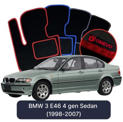Velours-Autofußmatten OMEVO für BMW 3er E46 4 gen Limousine (1998-2007)