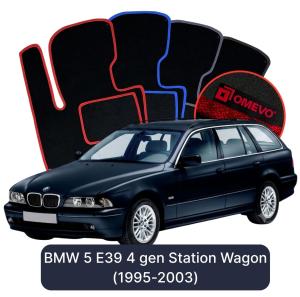 OMEVO Velours-Autofußmatten für BMW 5er E39 4 gen Kombi (1995-2003)