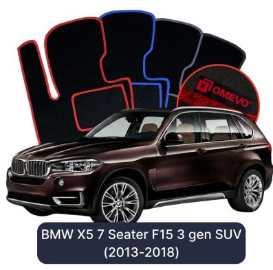 Velours-Autofußmatten OMEVO für BMW X5 7-Sitzer F15 3 gen SUV (2013- 2018)