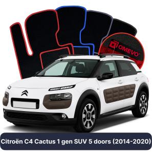 Velours-Autofußmatten OMEVO für Citroën C4 Cactus 1 gen SUV 5 Türer (2014-2020)