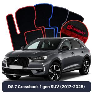 OMEVO Velours-Autofußmatten für DS 7 Crossback 1 gen SUV (2017-2025)