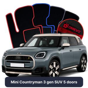 OMEVO Velours-Autofußmatten für Mini Countryman 3 gen SUV 5-Türer (2024-2025)